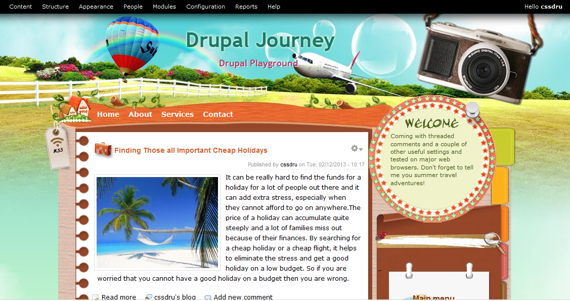 Free Drupal Summer Holidays Theme